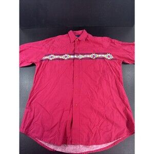 Western Vintage Wrangler Aztec Polo Shirt Men 's XL Pearl Snap Buttons